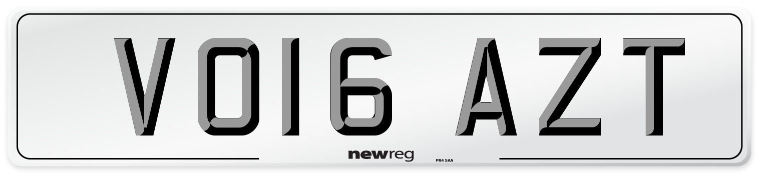 VO16 AZT Number Plate from New Reg